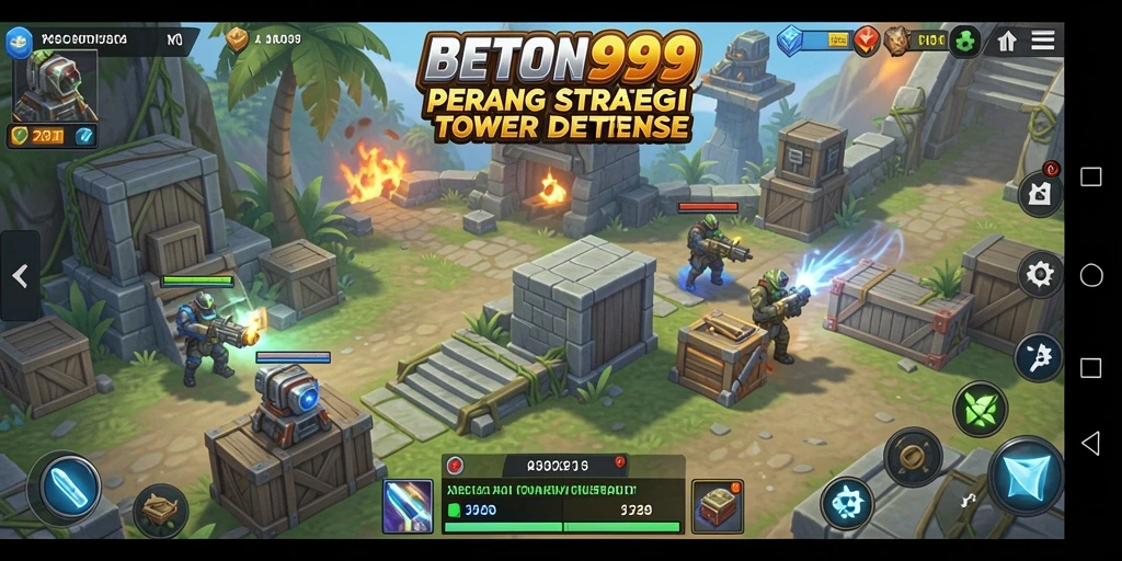 Tangkapan layar BETON999 menampilkan aksi seru dalam gameplay Tower Defense.