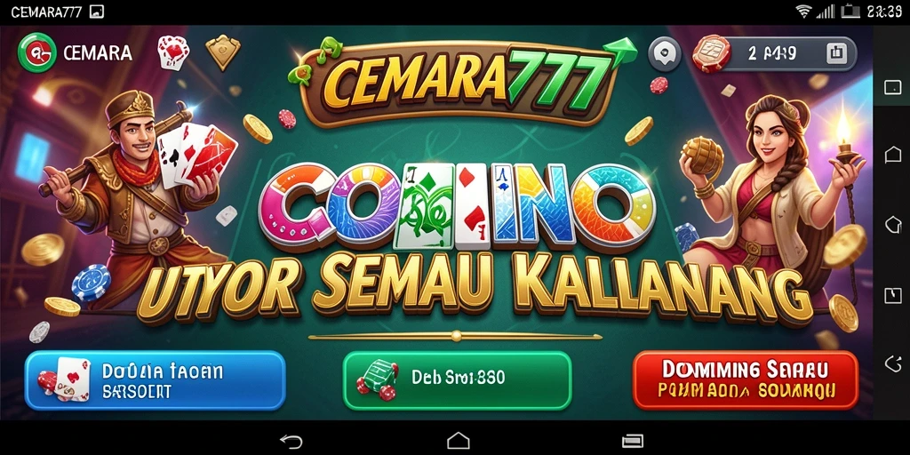 Tangkapan layar gameplay CEMARA777 dengan suasana permainan domino yang menyenangkan.