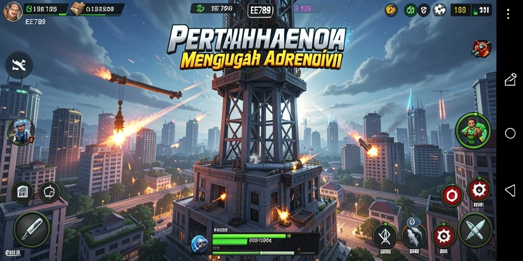 Gameplay menara pertahanan yang intens dan strategis.