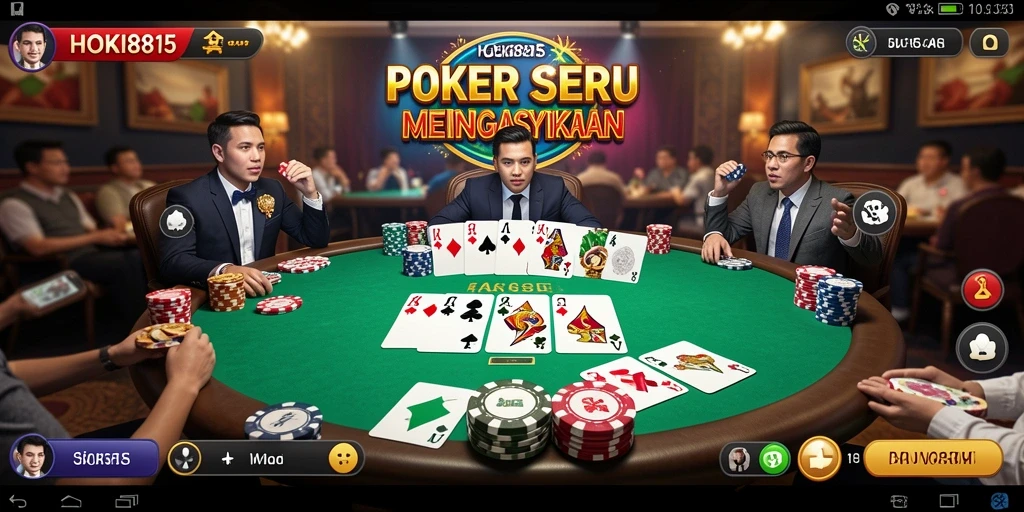 Gameplay HOKI8815 yang mendebarkan dalam permainan poker.