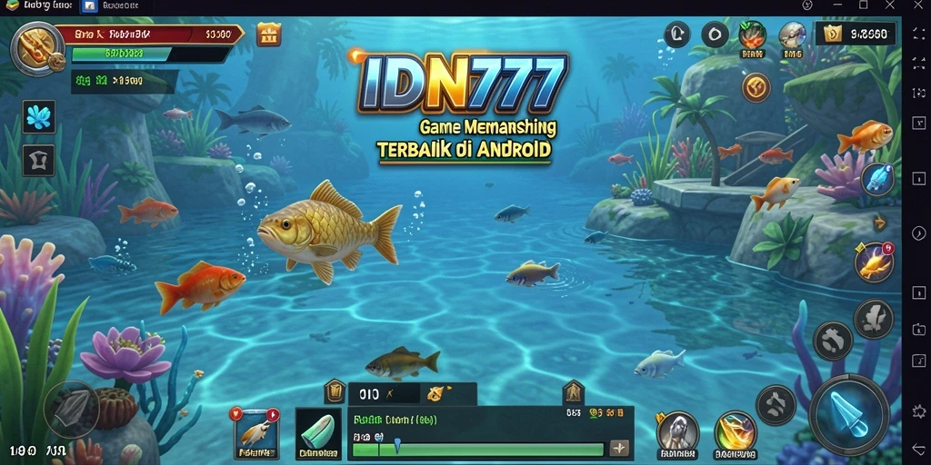 Screenshot utama dari gameplay IDN777 yang menunjukkan aksi memancing yang seru.