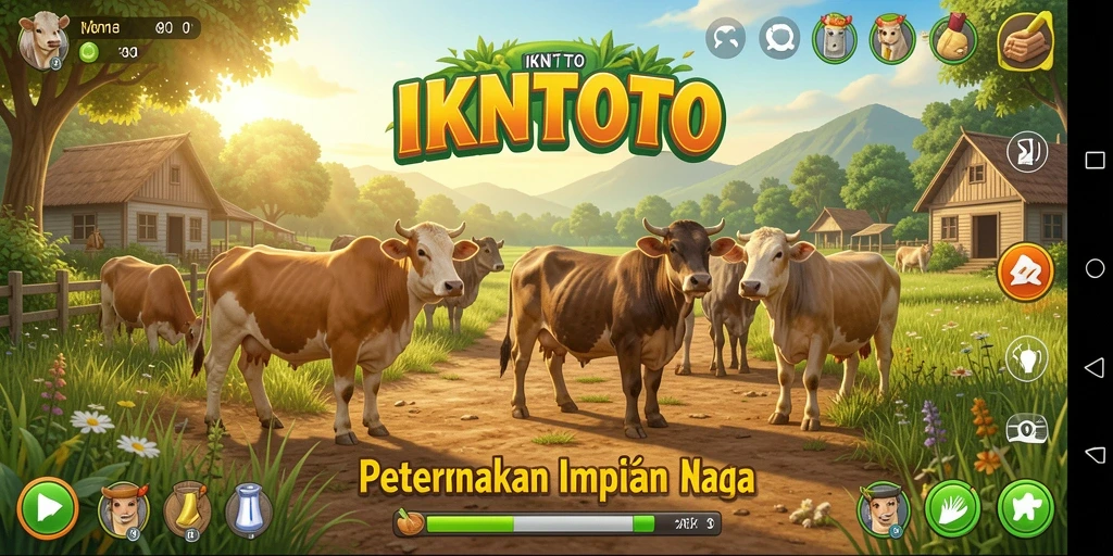 Tangkapan layar utama IKNTOTO menunjukkan kebun yang subur dengan berbagai tanaman.