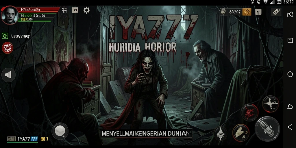 Screenshot gameplay IYA777 menampilkan suasana horor yang mencekam.