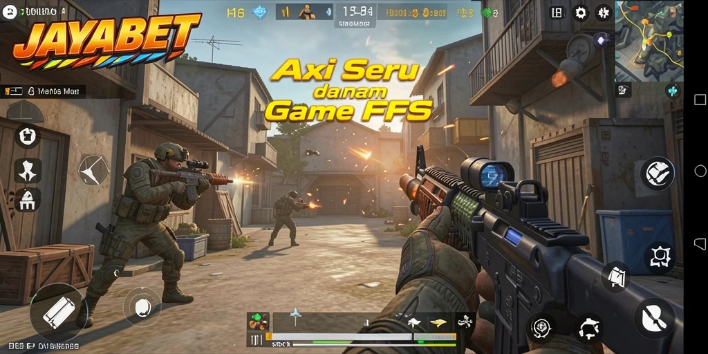 Tangkapan layar JAYABET menunjukkan momen aksi menegangkan dalam gameplay FPS.