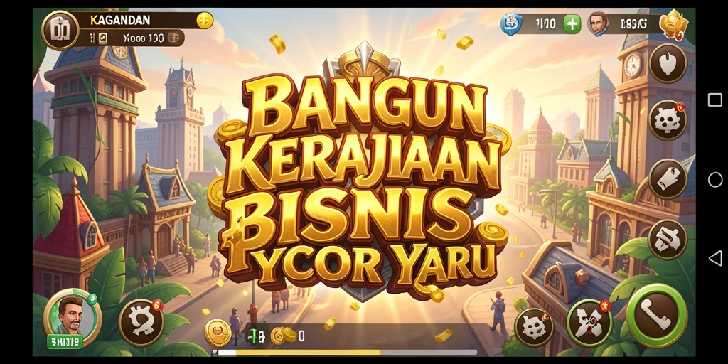 Tampilan gameplay KAGANDAN saat membangun kerajaan bisnis.