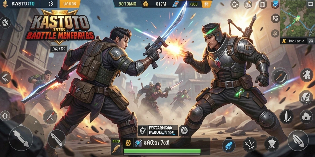 Tampilan mendebarkan gameplay KASTOTO dalam aksi Battle Royale.