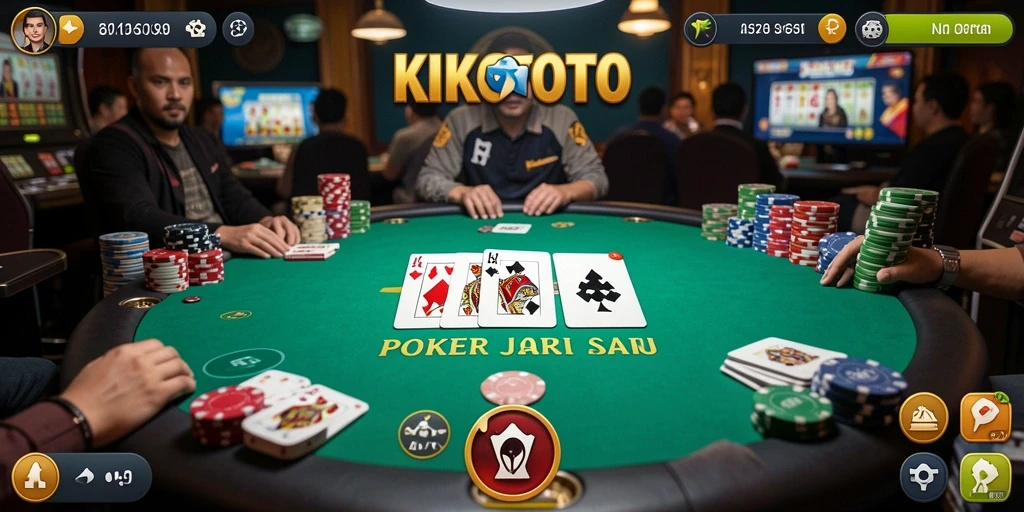 Tampilan gameplay KIKOTOTO yang menarik saat bermain Poker.