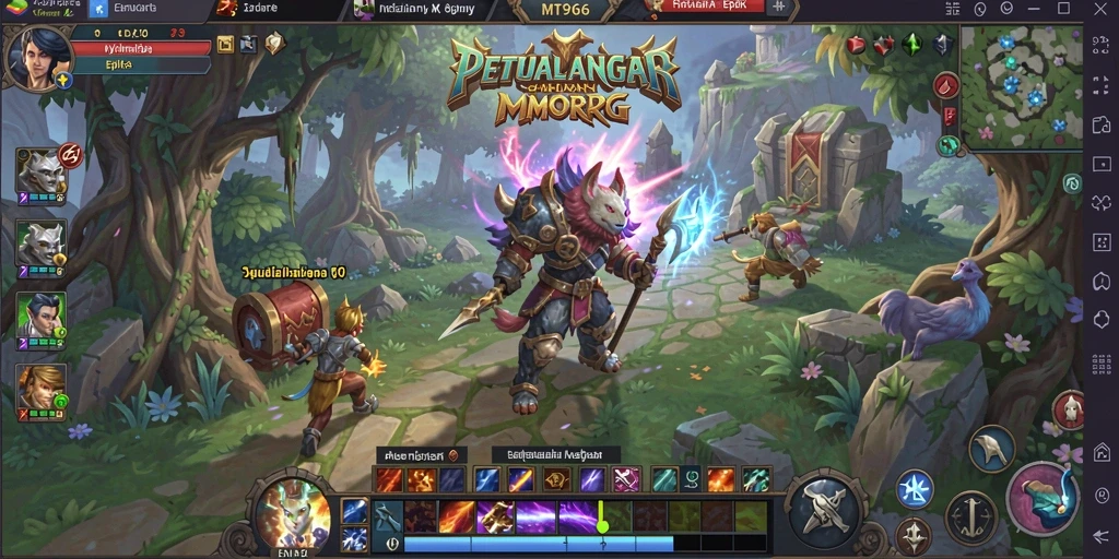 Screenshot gameplay MT966 menunjukkan petualangan epik dalam dunia MMORPG.