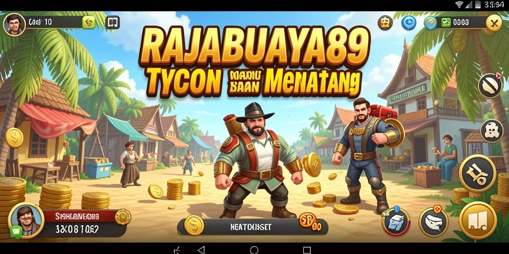 Screenshot utama menunjukkan gameplay menarik dari RAJABUAYA89 sebagai game Tycoon.