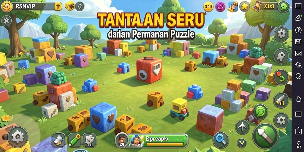 Screenshot utama RSNVIP menampilkan gameplay Puzzle yang menarik.